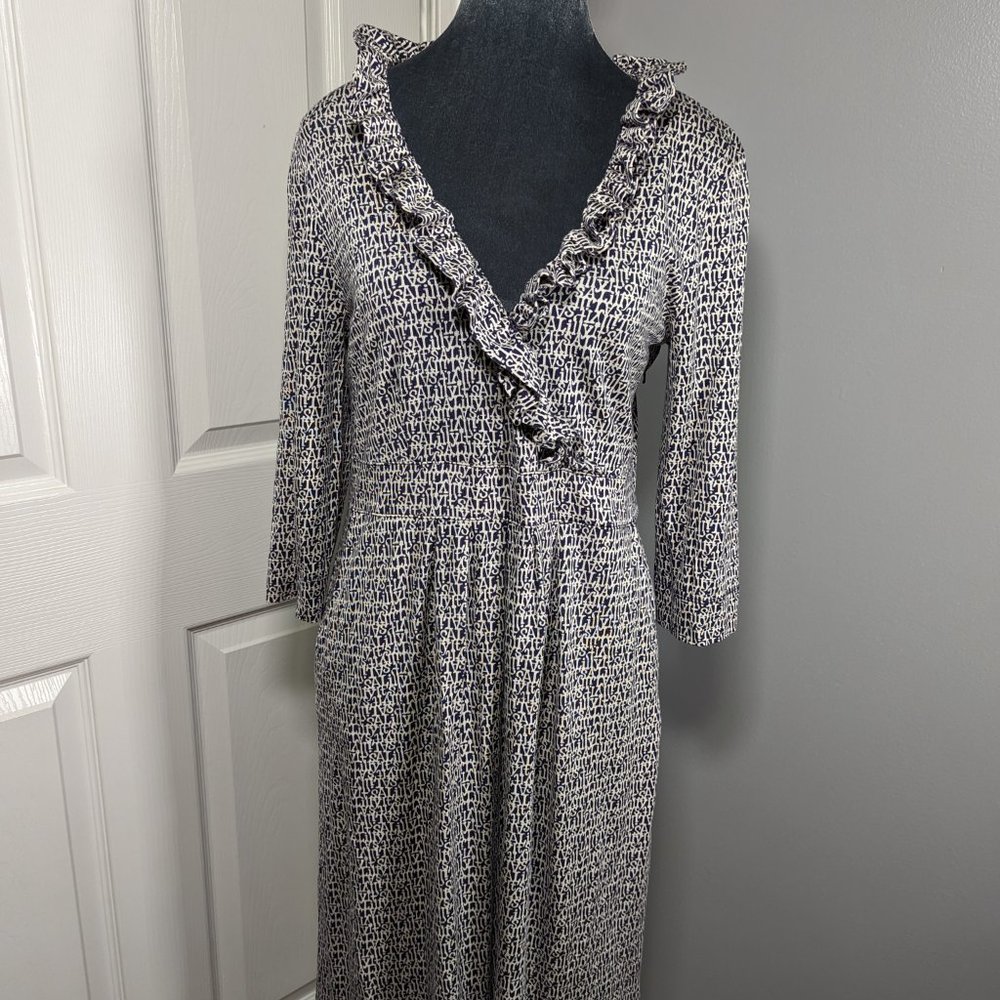 Lilly Pulitzer Blayney Navy/White Ruffle Dress It's a Lilly Print - Picture 3 of 14